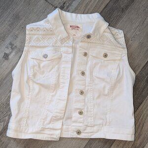 Vintage white jeans vest size L